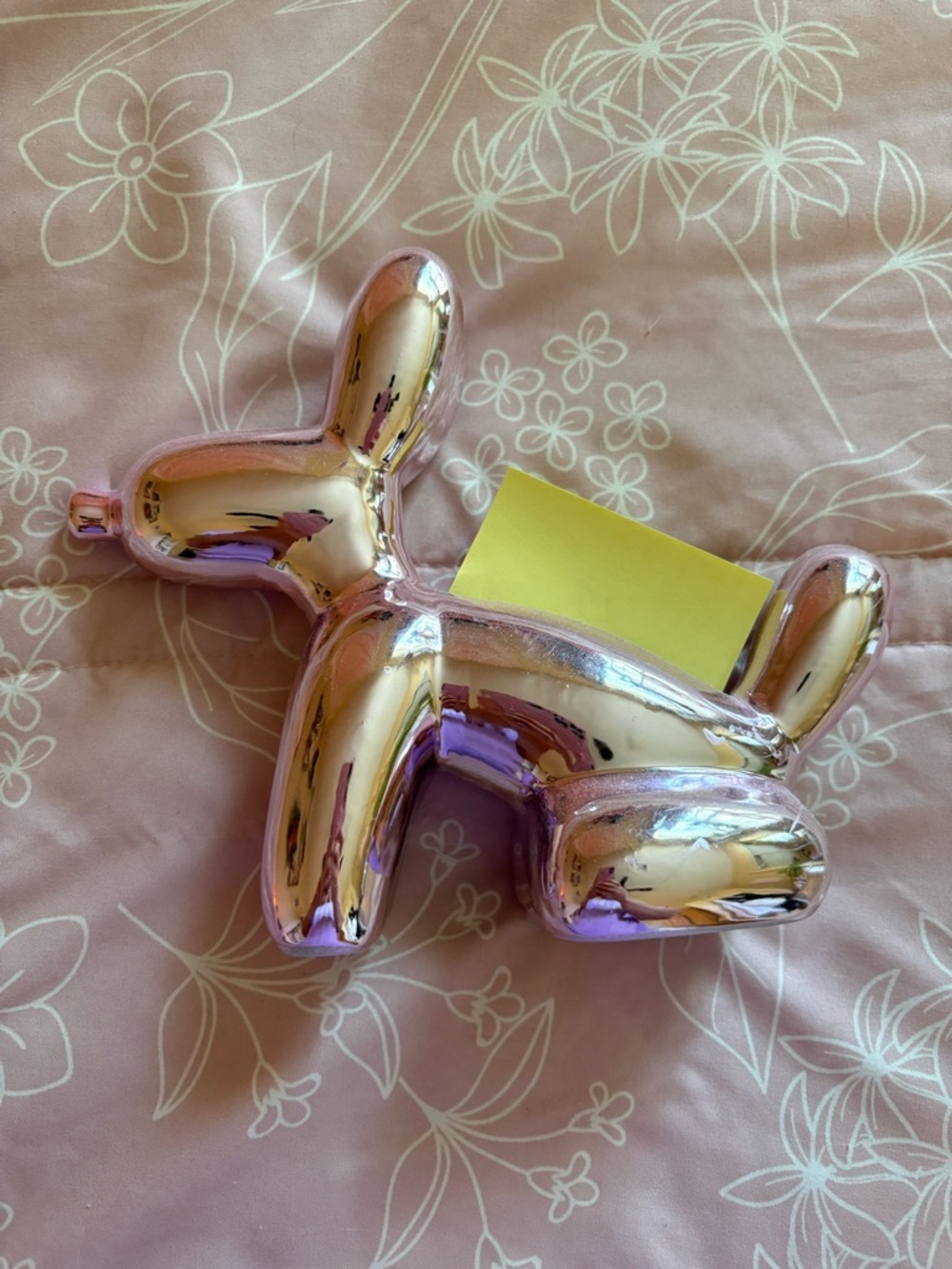 Metallic Pink Balloon Dog Desk Decor